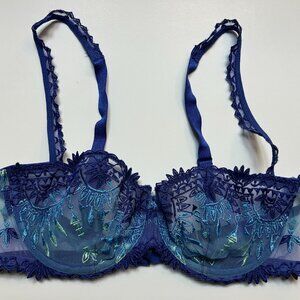 Chantelle #3695 Africa Demi Blue Lace Underwire Bra 34C